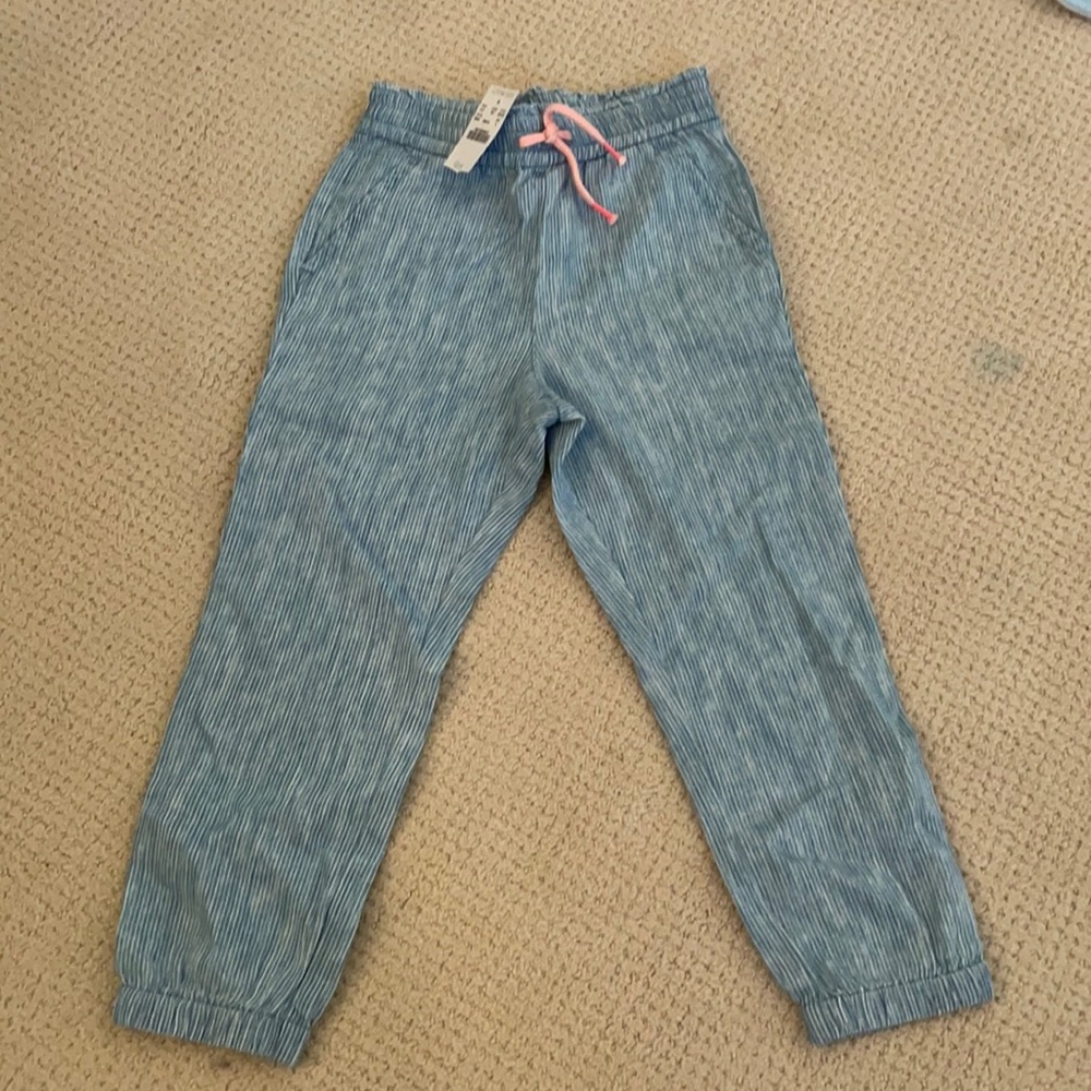 J. Crew Crwecuts girls smocked pant in railroad stripe